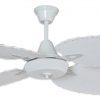 Ventilador BARI blanco palas y tapa forrada de rattan. Tono blanco