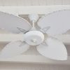 Ventilador BARI blanco palas y tapa forrada de rattan. Tono blanco - Imagen 3