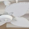 Ventilador BARI blanco palas y tapa forrada de rattan. Tono blanco - Imagen 2