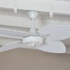 Ventilador BARI blanco palas y canasta tejida de rattan. Tono blanco - Imagen 2