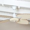 Ventilador BARI blanco palas y tapa forrada de rattan. Tono natural - Imagen 5