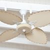 Ventilador BARI blanco palas y tapa forrada de rattan. Tono natural - Imagen 4