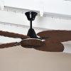 Ventilador BARI negro palas y canasta tejida de rattan. Tono nogal - Imagen 2