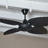 Ventilador BARI negro palas y tapa forrada de rattan. Tono negro - Imagen 4