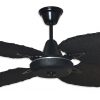 Ventilador BARI negro palas y tapa forrada de rattan. Tono negro