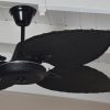 Ventilador BARI negro palas y tapa forrada de rattan. Tono negro - Imagen 2