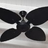 Ventilador BARI negro palas y tapa forrada de rattan. Tono negro - Imagen 3