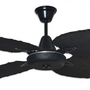 Ventilador BARI negro palas y tapa forrada de rattan. Tono negro