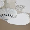 Ventilador SIENA Fundición blanco con palas de rattan. Tono blanco - Imagen 2