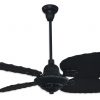 Ventilador SIENA Fundición negro con palas de rattan. Tono negro