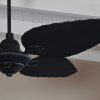 Ventilador SIENA Fundición negro con palas de rattan. Tono negro - Imagen 2