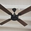 Ventilador GÉNOVA negro palas de melamina. Tono nogal - Imagen 3