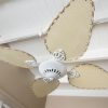 Ventilador SIENA Fundición blanco con palas de rattan. Tono natural - Imagen 4