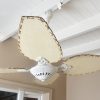 Ventilador SIENA Fundición blanco con palas de rattan. Tono natural - Imagen 5