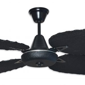 Ventilador SIENA negro palas y tapa forrada de rattan. Tono negro