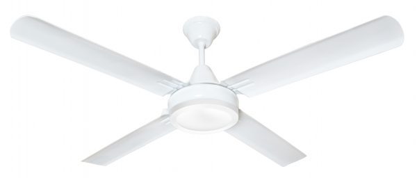 Ventilador GÉNOVA blanco palas de metal y plafón led