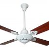 Ventilador GÉNOVA Fundición blanco palas de madera. Tono cedro