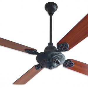Ventilador GÉNOVA Fundición negro palas de melamina. Tono cedro