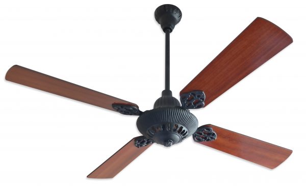 Ventilador GÉNOVA Fundición negro palas de melamina. Tono cedro
