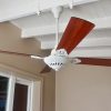 Ventilador GÉNOVA Fundición blanco palas de madera. Tono cedro - Imagen 3
