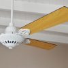 Ventilador GÉNOVA Fundición blanco palas de madera. Tono roble - Imagen 2