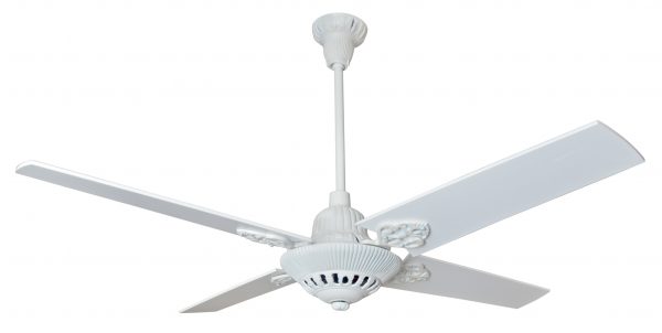 Ventilador GÉNOVA Fundición blanco palas de madera. Tono blanco