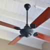 Ventilador GÉNOVA Fundición negro palas de melamina. Tono cedro - Imagen 4