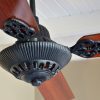 Ventilador GÉNOVA Fundición negro palas de melamina. Tono cedro - Imagen 3