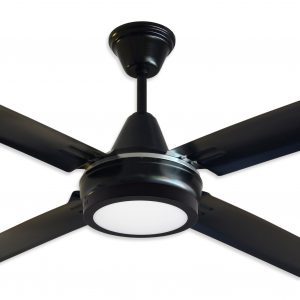 Ventilador GÉNOVA negro palas de metal y plafón led