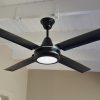 Ventilador GÉNOVA negro palas de metal y plafón led - Imagen 2