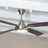 Ventilador GÉNOVA platil palas de melamina y plafón led. Tono nogal - Imagen 2