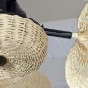 Ventilador VERONA negro palas y canasta tejida de rattan. Tono Natural - Imagen 2