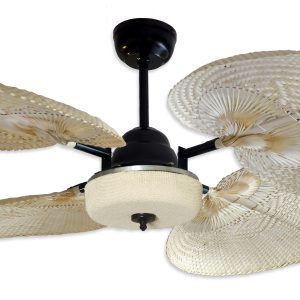 Ventilador VERONA negro con tapa forrada. Tono Natural