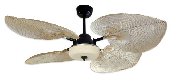 Ventilador VERONA negro con tapa forrada. Tono Natural