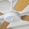 Ventilador GÉNOVA blanco palas de melamina. Tono roble - Imagen 2