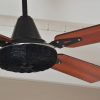 Ventilador GÉNOVA LUJO negro palas de melamina. Tono cedro - Imagen 2