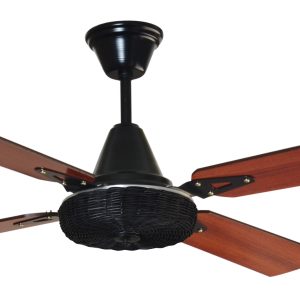Ventilador GÉNOVA LUJO negro palas de melamina. Tono cedro
