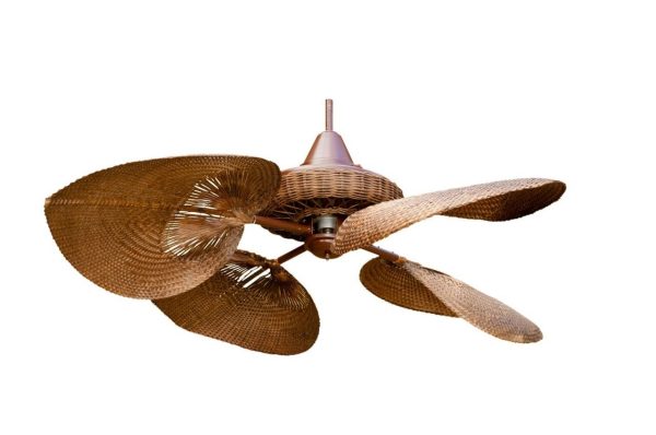 Ventilador VERONA LUJO. Con palas y canasta tejida de rattan. Tono Roble - Imagen 6