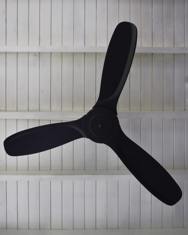 Ventilador BRESCIA. Palas de madera maciza "Paraíso" laqueada en negro. - Imagen 3