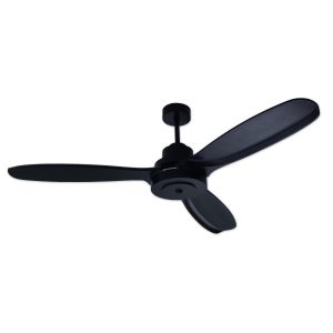Ventilador BRESCIA. Palas de madera maciza "Paraíso" laqueada en negro.